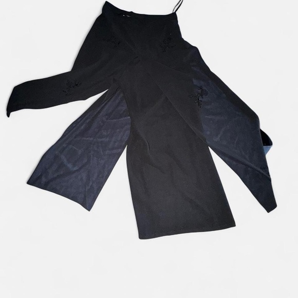 Vintage Betsy Lauren Black Wide-Leg beaded sheer overlay - Picture 4 of 7